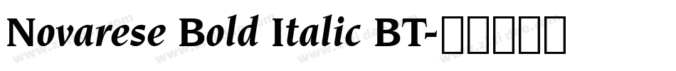 Novarese Bold Italic BT字体转换
